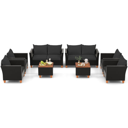 8-Piece Outdoor Conversation Set with Storage Coffee Table