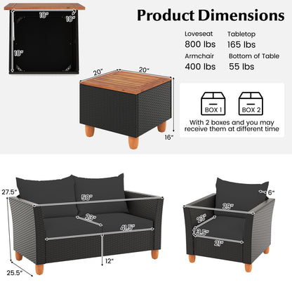 8-Piece Outdoor Conversation Set with Storage Coffee Table