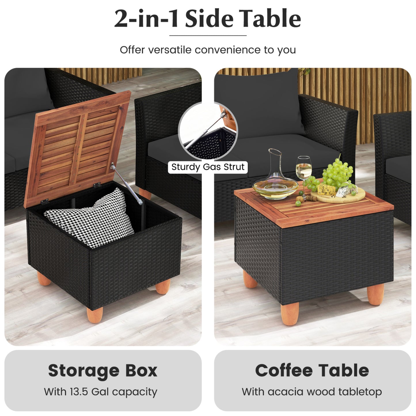 8-Piece Outdoor Conversation Set with Storage Coffee Table
