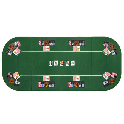 79 x 36 Inch 8-Player Foldable Poker Table Top with Carry Bag and Cup Holders