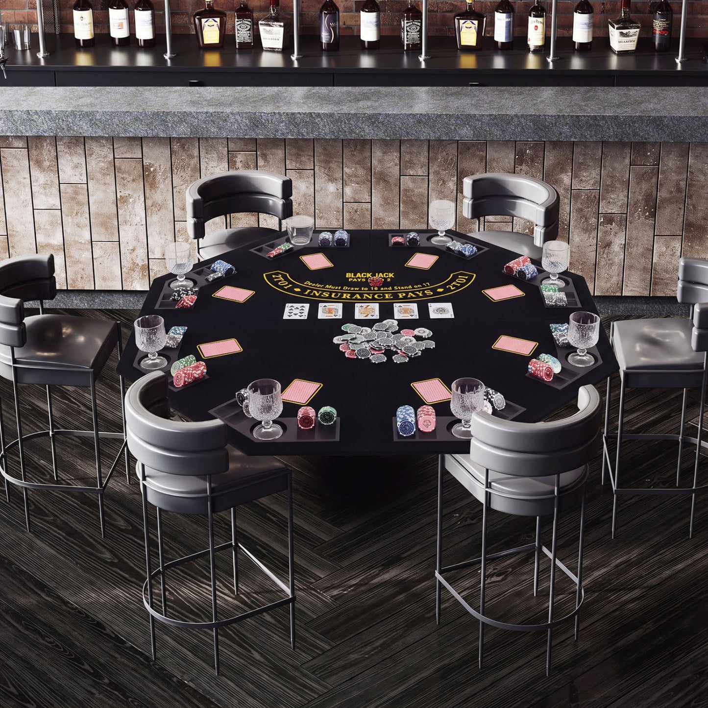 8-Player Foldable Poker Table Top with Cup Holders