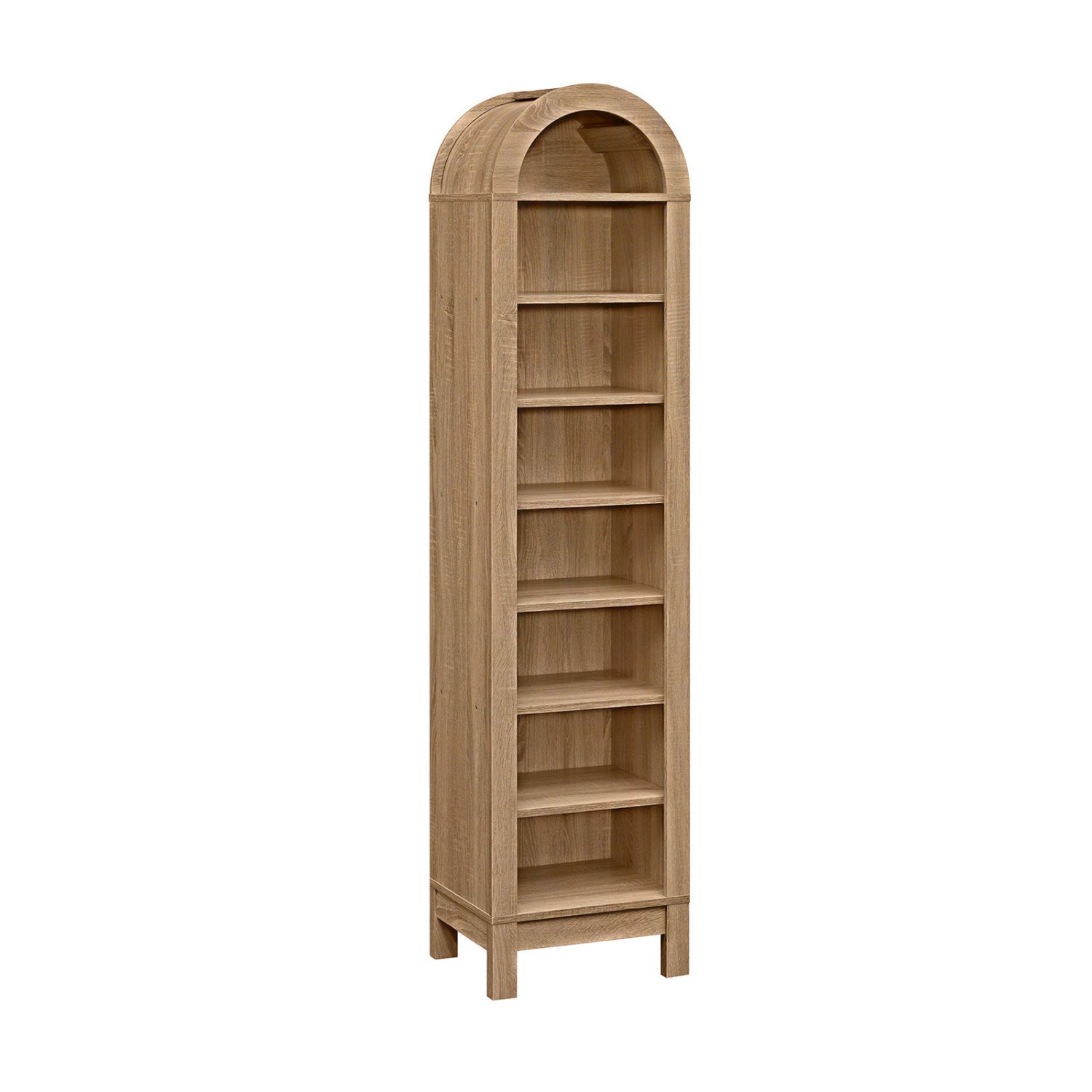 8-Tier Modern Arch Bookshelf with 3 Adjustable Shelves