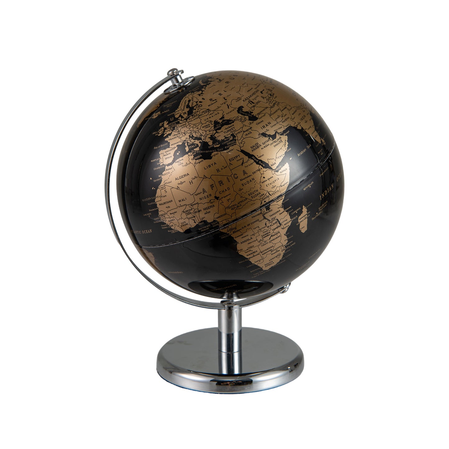 8" World Globe Modern Decorative Tabletop Earth Globe-Golden