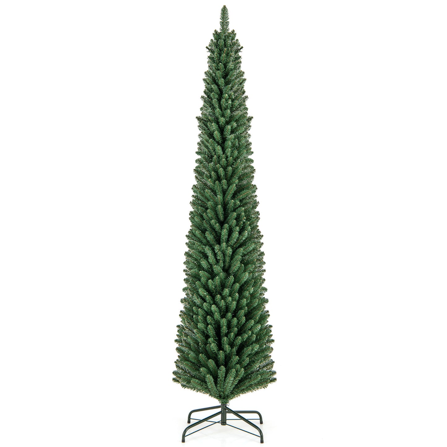 5/6/7/8 Feet Pencil Christmas Tree with 295/392/523/671 Memory Wire Branch Tips and Upgraded Metal Stand-5 feet - 8 Ft