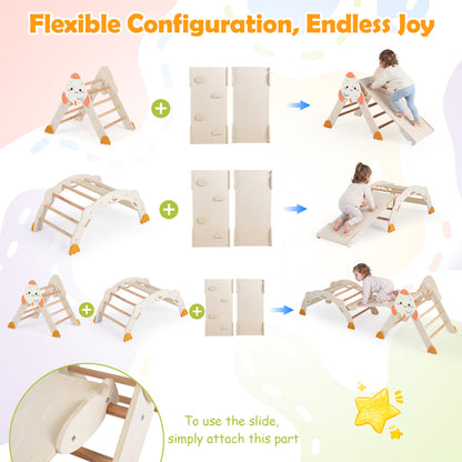 8-in-1 Foldable Climbing Set for Toddlers with Rocket Theme