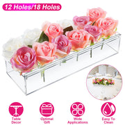 Clear Acrylic Flower Vase Rectangular Floral Centerpiece