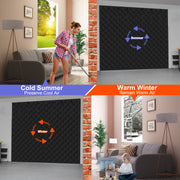 16*7FT Magnetic Thermal Insulated Garage Door Curtain for Winter Two-Car Garage Screen with Magnetic Closure 8 Roll Up Buckle Straps for Two Cars Weat