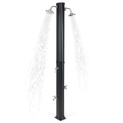 9.3 Gallon Solar Heated Outdoor Shower with Dual Shower Heads-Black