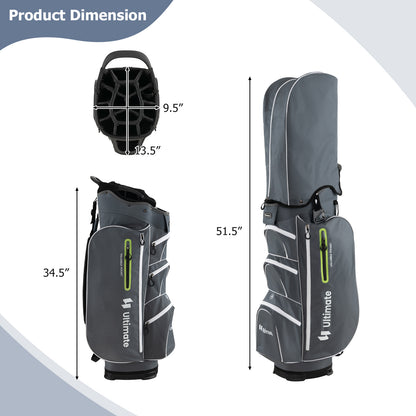 9.5 Inch Lightweight Golf Cart Bag with 15 Way Top Dividers