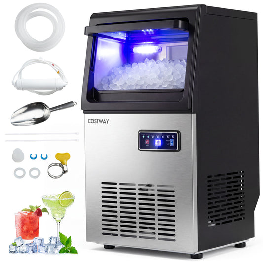 90 LBS/24H Commercial Nugget Ice Maker with Self