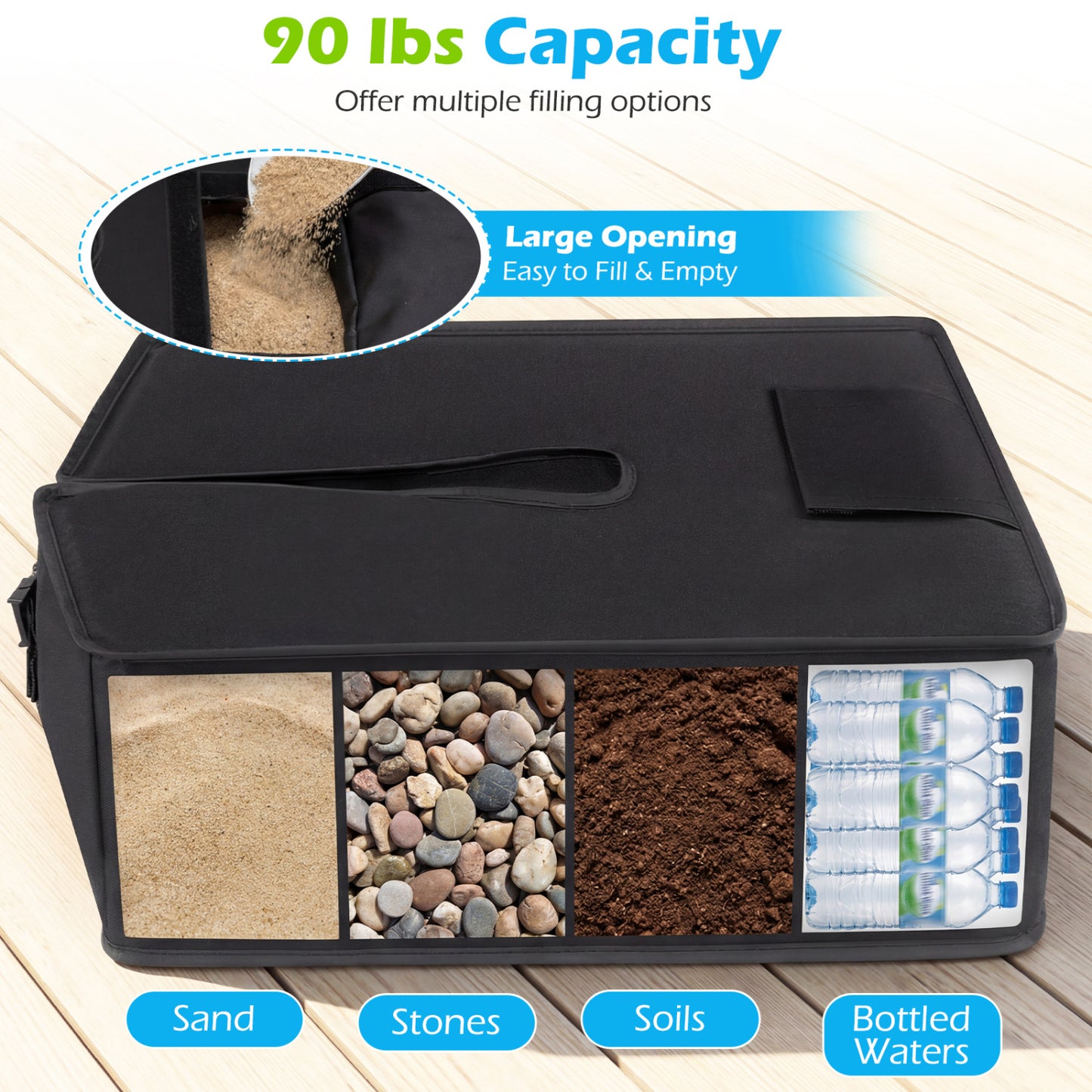 90 LBS Sand-fillable Umbrella Base Weight