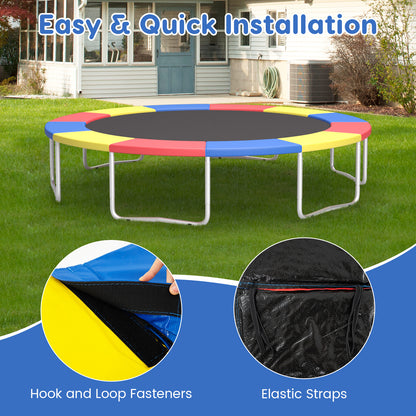 8-16 FT Trampoline Pad Replacement Safety Pad with Fixing Straps (Multicolor)-15FT