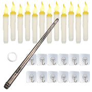 12Pcs Flameless Floating Candles LED Magic Hanging Candle Light Battery Operated Flickering Warm Light Window Candle With Magic Wand Remote for Hallow