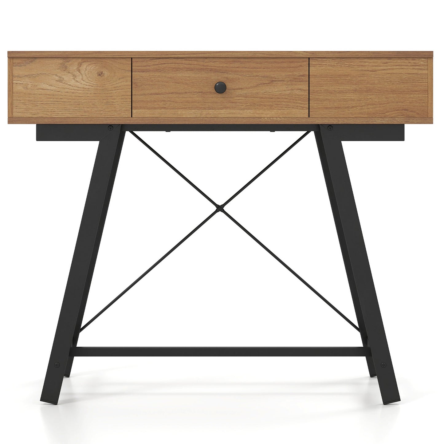 Vanity Desk with Flip Top Mirror Makeup Dressing Table-Rustic Brown