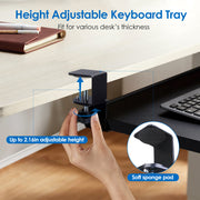 25.59x9.64x0.51in Keyboard Mouse Tray Under Desk