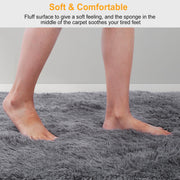 Fluffy Bedroom Rug 4’ x 2.6’ Anti-Skid Shaggy Area Rug Decorative Floor Carpet Mat