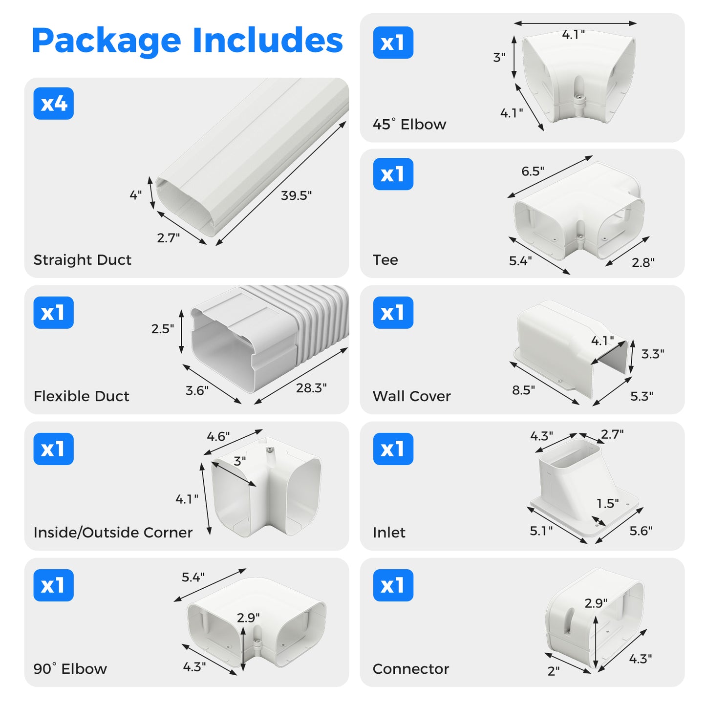 4 Inches W Mini Decorative PVC Slim Line Cover Kit-16.5ft