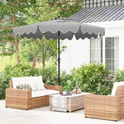 9 Feet Patio Umbrella with Crank Handle and Push Button Tilt-Gray