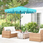 9 Feet Patio Umbrella with Crank Handle and Push Button Tilt-Turquoise