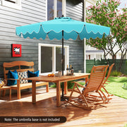 9 Feet Patio Umbrella with Crank Handle and Push Button Tilt-Turquoise