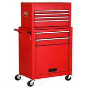 Rolling Cabinet Storage Chest Box Garage Toolbox Organizer-Red - Red