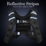 30LBS Workout Weighted Vest with Mesh Bag Adjustable Buckle-30 lbs