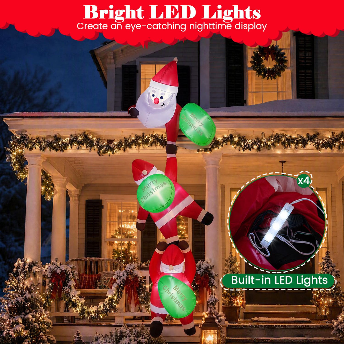 9.2 FT Hanging Christmas Inflatable Indoor Outdoor Decoration for Holiday Decor
