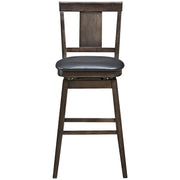 29 inch Swivel Upholstered Counter Height Bar Stool with Rubber Wood Legs