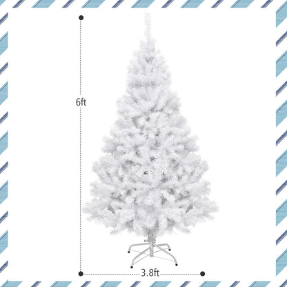 6' / 7.5' / 9' Hinged Artificial Christmas Tree with Metal Stand