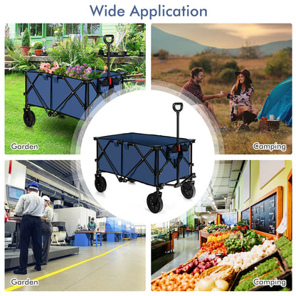 Outdoor Utility Garden Trolley Buggy -Black - Navy