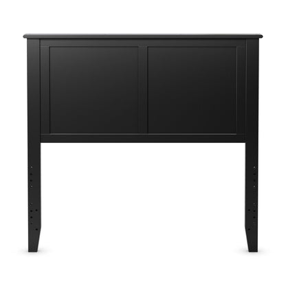 Solid Wood Flat Panel Headboard for Twin-size Bed-Black