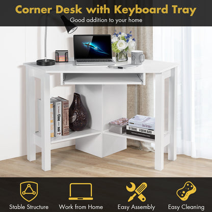 Wooden Study Computer Corner Desk with Drawer