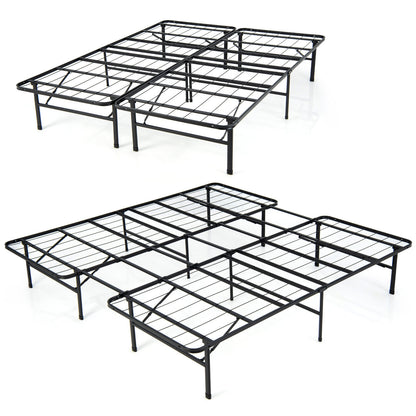 Full/King Size Folding Steel Platform Bed Frame for Kids and Adults