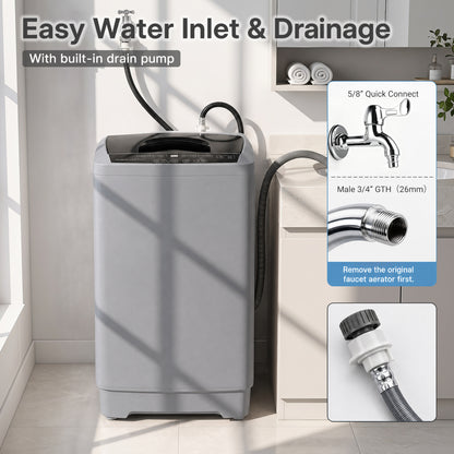 9.93 lbs Full Automatic Washing Machine with 8 Programs