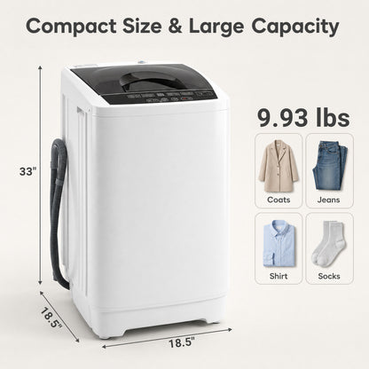 9.93 lbs Full Automatic Washing Machine with 8 Programs