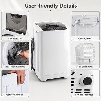 9.93 lbs Full Automatic Washing Machine with 8 Programs