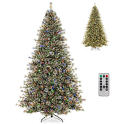 6/7.5/9 FT Artificial Christmas Tree Pre-Lit Hinged Holiday Tree with 360° Quick Power Connector-7.5ft - 9Ft