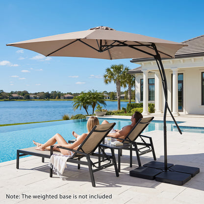 9 FT Cantilever Umbrella with Cross Base and Crank Handle