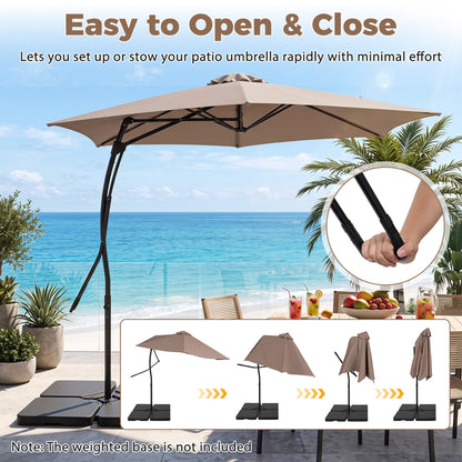 9 FT Cantilever Umbrella with Cross Base and Crank Handle