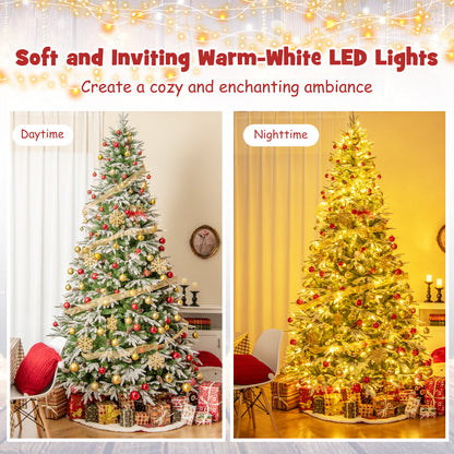 6/7.5/9 FT Pre-Lit Artificial Christmas Tree with 765/1135/1871 Tips and 280/470/690 Warm-White LED Lights-L