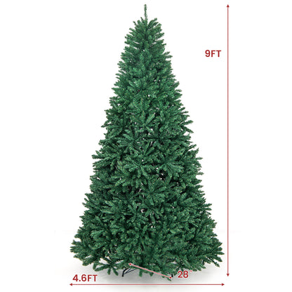 9 Feet Hinged Premium Artificial PVC Christmas Tree with Solid Metal Stand