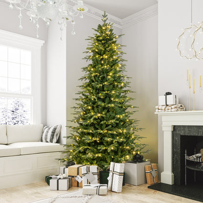 9 Feet Pre-Lit Artificial Christmas Tree with Warm White LED Lights