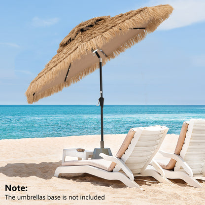 9 Feet Solar Powered Thatched Tiki Patio Umbrella with Led Lights.
