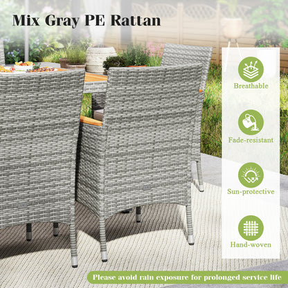 9 Pieces Patio PE Wicker Dining Set for Deck Garden and Yard