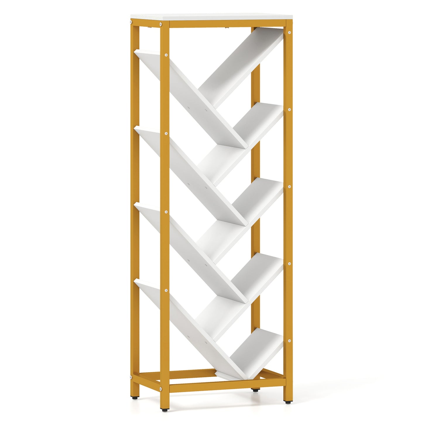 9-Tier Freestanding Bookcase for Hardcover Books