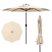9 ft Outdoor Market Patio Table Umbrella Push Button Tilt Crank Lift-Beige