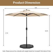 9 ft Outdoor Market Patio Table Umbrella Push Button Tilt Crank Lift-Beige