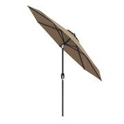9 ft Outdoor Market Patio Table Umbrella Push Button Tilt Crank Lift-Tan