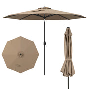 9 ft Outdoor Market Patio Table Umbrella Push Button Tilt Crank Lift-Tan