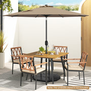 9 ft Outdoor Market Patio Table Umbrella Push Button Tilt Crank Lift-Tan